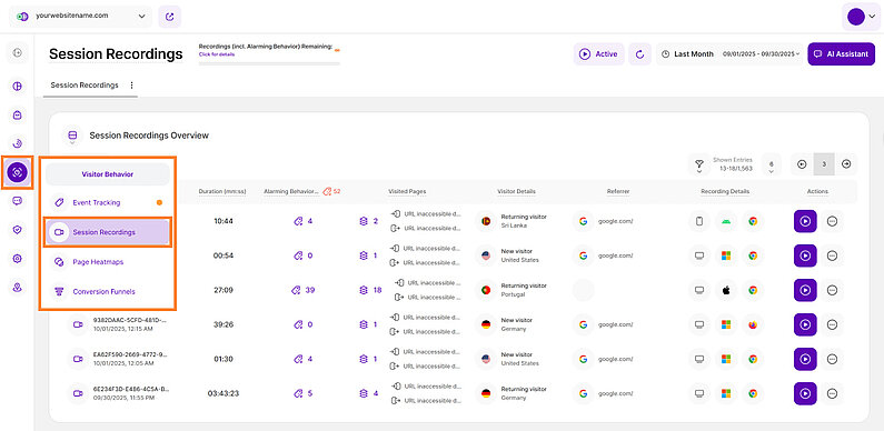 Unveiling Visitor Behavior Through Session Recordings Unveiling Visitor Behavior Through Session Recordings