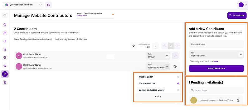 Manage Your Website Contributors Manage Your Website Contributors