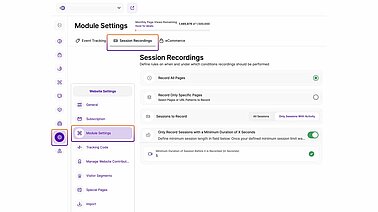 TWIPLA session recordings settings