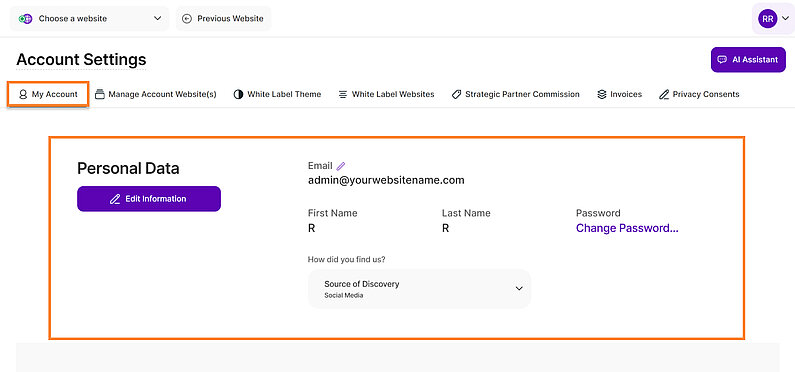 Manage Your Personal Data Manage Your Personal Data
