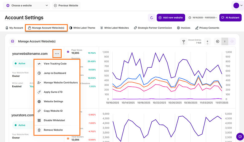 Account Website Management Account Website Management