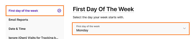 Set Your First Day of the Week Set Your First Day of the Week