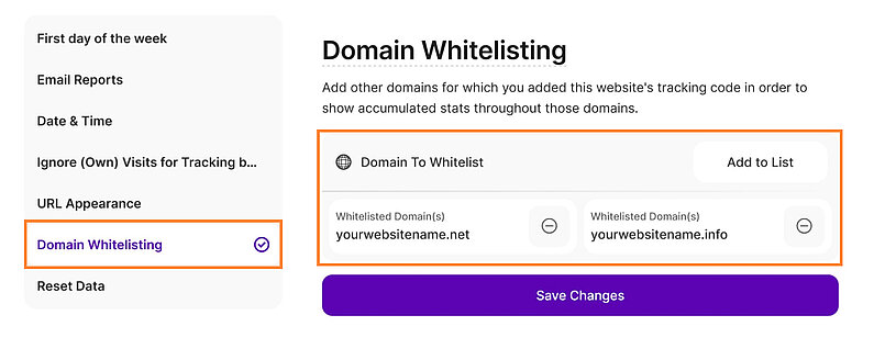 Domain zur Whitelist hinzufügen Domain zur Whitelist hinzufügen