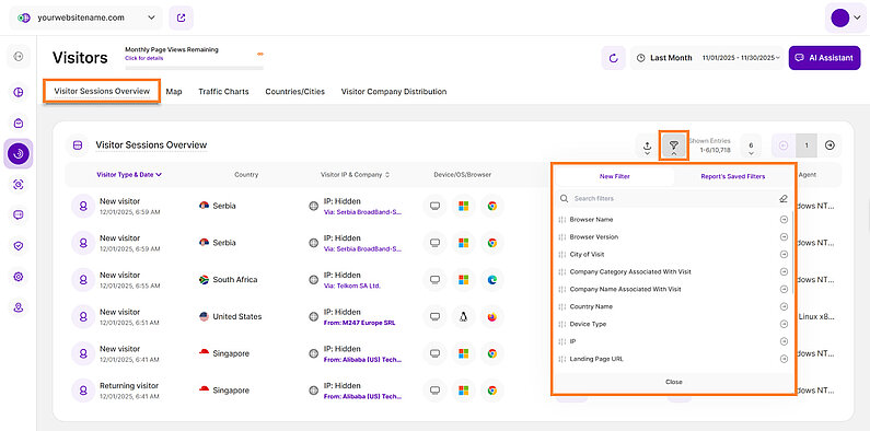 Optimize Your Visitors List with Filters Optimize Your Visitors List with Filters