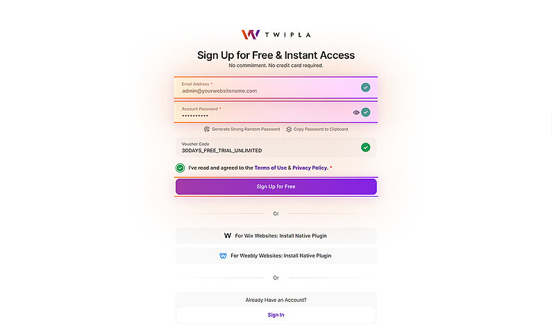 register for a new account