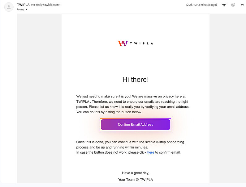 E-Mail Adresse bestätigen