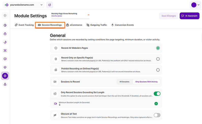 Manage Your Session Recordings Settings Manage Your Session Recordings Settings