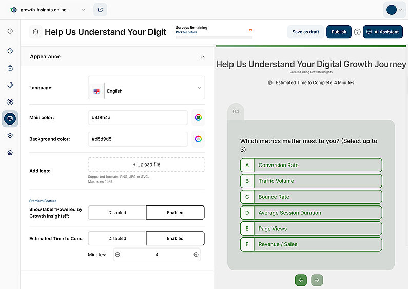 Customize Your Survey's Appearance Customize Your Survey's Appearance