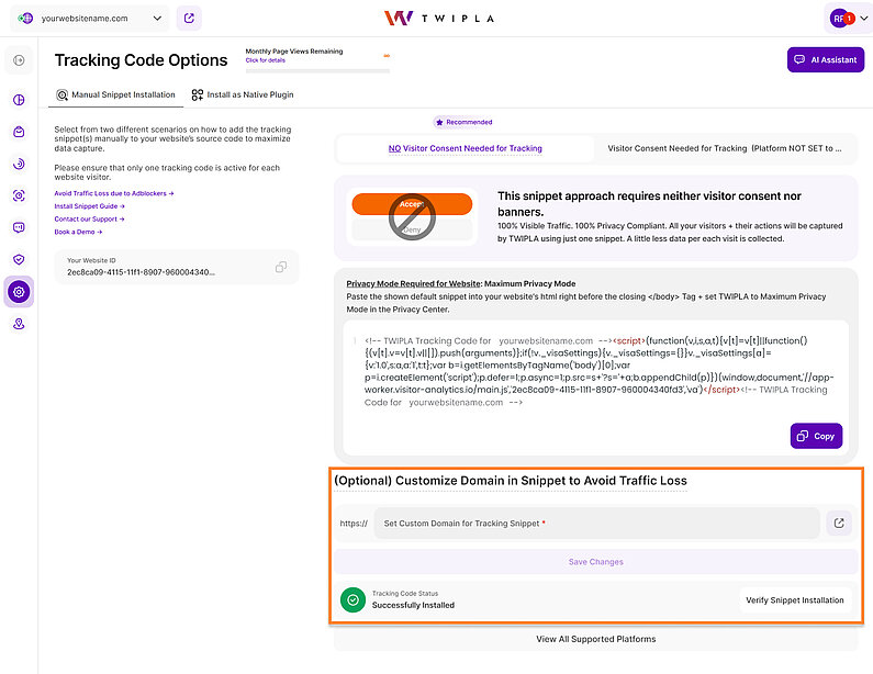 Custom Domain Tracking Setup Custom Domain Tracking Setup